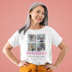 Personalised Grandma 4 Photo Maternity T-Shirt