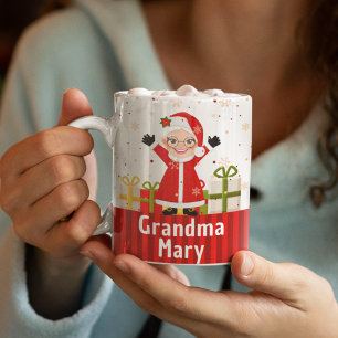 Personalised Grandma Christmas Gift Snowy Holiday Coffee Mug