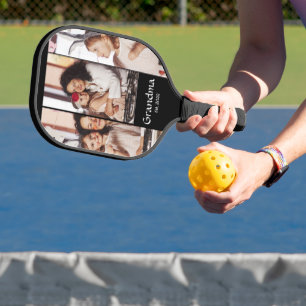 Personalised Grandma Established 3-Photo Collage Pickleball Paddle