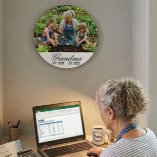 Personalised Grandma Established Photo Keepsake Large Clock