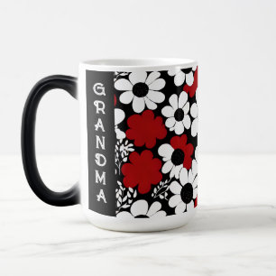 Personalised Grandma Floral Pattern Magic Mug