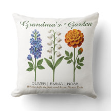 Personalised Grandma Gift Crochet Birth Flowers