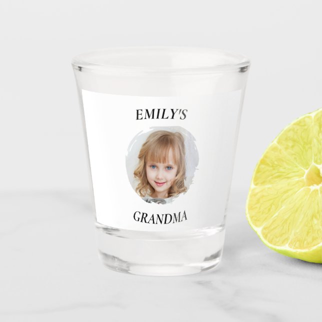 Personalised Grandma Granddaughte Photo Shot Glass (Front)