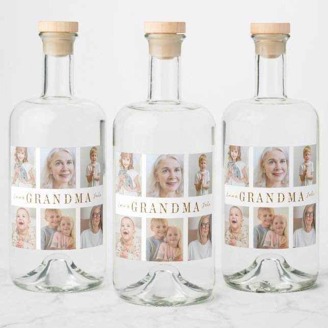 Personalised Grandma Liquor Label | Custom Photos (Bottles)