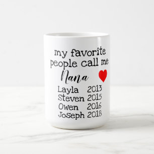 personalised grandma/nana mug with names
