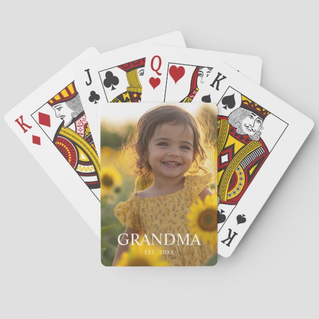 Personalised Grandma Photo Playing Cards (Back)
