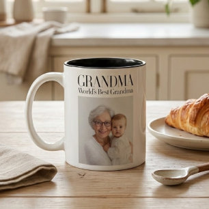 Personalised Grandma Photo World’s Best Grandma Two-Tone Coffee Mug