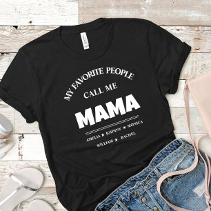 Personalised Grandma with names Mama T-Shirt