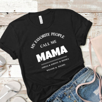 Personalised Grandma with names Mama T-Shirt