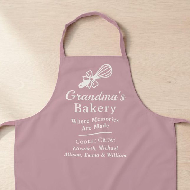 Personalised Grandma's Bakery Dusty Rose Kitchen Apron (Personalized Grandma's Bakery Dusty Rose Kitchen Apron)