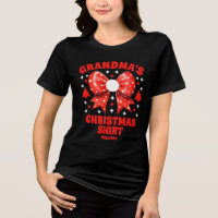 Personalised Grandma's Christmas Red Bow Shirt