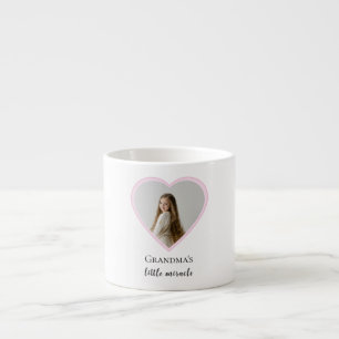 Personalised Grandma's Little Miracle Heart Photo  Espresso Cup
