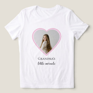 Personalised Grandma's Little Miracle Heart Photo  Tri-Blend Shirt