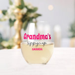 Personalised Grandma's Sippy Cup Stemless Wine Glass<br><div class="desc">Personalised Grandma's Sippy Cup wine glass</div>