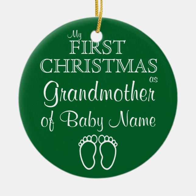 Personalised Grandmother First Christmas Ornament (Front)