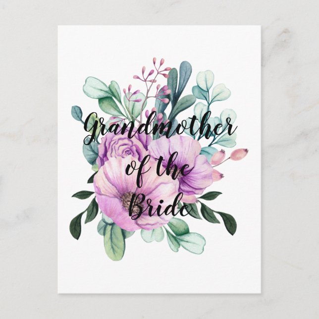 Personalised Grandmother of the Bride BUDGET Postcard (Front)