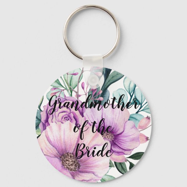 Personalised Grandmother of the Bride Groom Key Ring (Front)