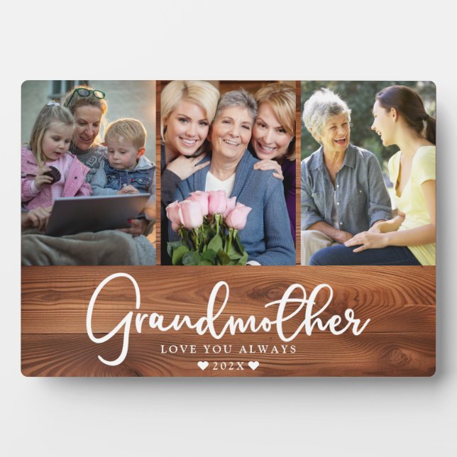 Personalised Grandmother Photo Collage Plaque (Front)