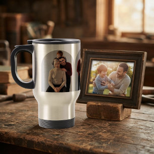 Personalised Grandpa 3 Photo Custom Family Picture Travel Mug