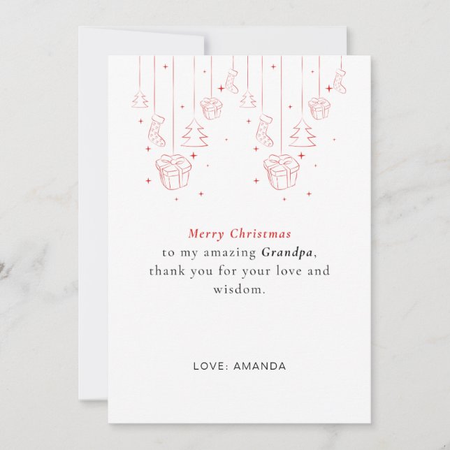 Personalised Grandpa Christmas Card (Front)
