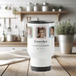 Personalised Grandpa | Custom Photo Gift Travel Mug<br><div class="desc">Surprise Grandpa with a thoughtful and practical gift he’ll cherish every day! This personalised travel mug features up to three photos of his favourite grandkids and the loving phrase “Grandpa, you are our favourite.” With its sleek design and spill-proof lid, it’s perfect for commutes, work, or leisurely sips on the...</div>