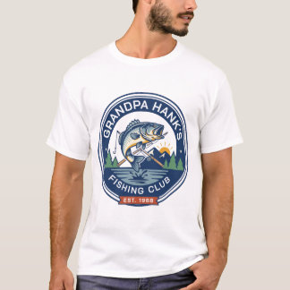 Personalised Grandpa Fishing Club T-Shirt