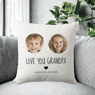 Personalised Grandpa Gift   Custom Grandchild Face Cushion