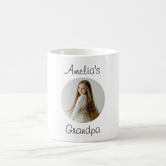 Personalised Grandpa Gift – Grandchild Face -  Coffee Mug (Center)