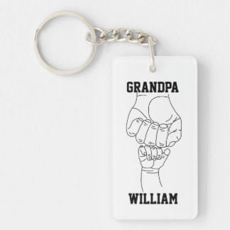 Personalised Grandpa Grandchild Gift Grandfather Key Ring