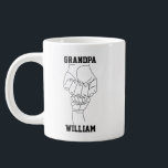 Personalised Grandpa Grandchild Gift Grandfather Large Coffee Mug<br><div class="desc">Personalised Grandpa Coffee Mug Gift,  Present for Grandfather Giant Jumbo,  Fist Bump With Kid's Name,  Father's Day From Son Daughter,  Custom Kids Hands Children Grandchildren,  New Abuelo Papa Baby's First,  Grandson Granddaughter right hand left,  grandchildren's Kid Names Fathers Baby,  Grandchild's grandson's Pa Padre Cup,  granddaughter's One Christmas Birthday</div>