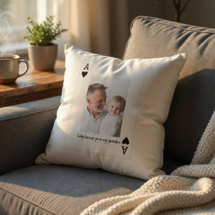 Personalised Grandpa Photo Custom Ace Card Cushion