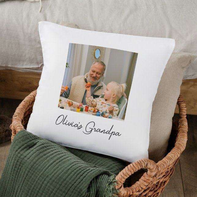 Personalised Grandpa Photo Gift Cushion (Creator Uploaded)