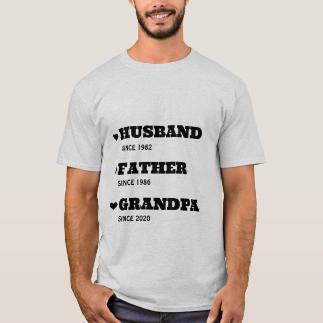 Personalised Grandpa Shirt with Dates  (Front)