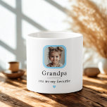 Personalised Grandpa with 1 Grandkid Gift Espresso Cup<br><div class="desc">Make Grandpa's coffee break extra special with this personalised espresso cup featuring one sweet grandchild photo and the heartfelt message “Grandpa, you are my favourite.” This compact and charming cup is perfect for espresso lovers and makes a meaningful gift for birthdays, Father’s Day, or any occasion that calls for a...</div>
