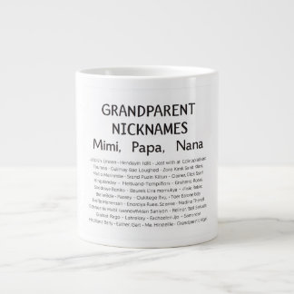 Personalised Grandparent Nicknames Print | Mimi, P Large Coffee Mug