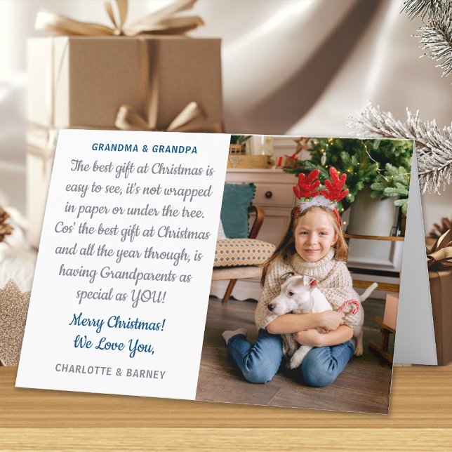 Personalised Grandparents Christmas Poem Photo Holiday Card (Creator Uploaded)