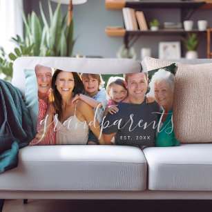 Personalised Grandparents Custom Photo Lumbar Cushion