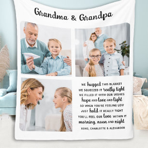 Personalised Grandparents Quote Photo Collage Fleece Blanket