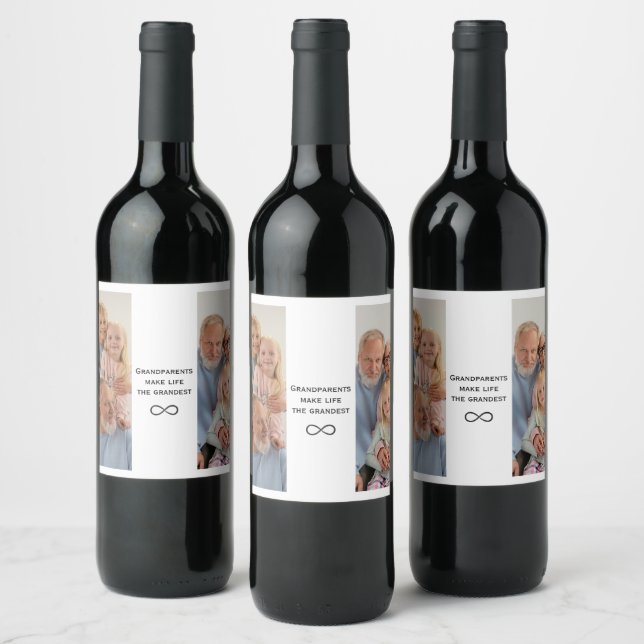 Personalised Grandparents Wine Bottle Label (Bottles)