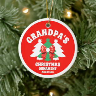 Personalised Grandpa's Photo Christmas Tree Ceramic Tree Decoration