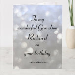 Personalised Grandson Birthday Card<br><div class="desc">Stylish personalised Birthday Greeting Card for Grandson</div>
