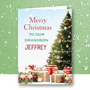 Personalised Grandson Merry Christmas Card