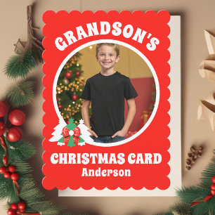 Personalised Grandson's Photo Christmas Holiday Card