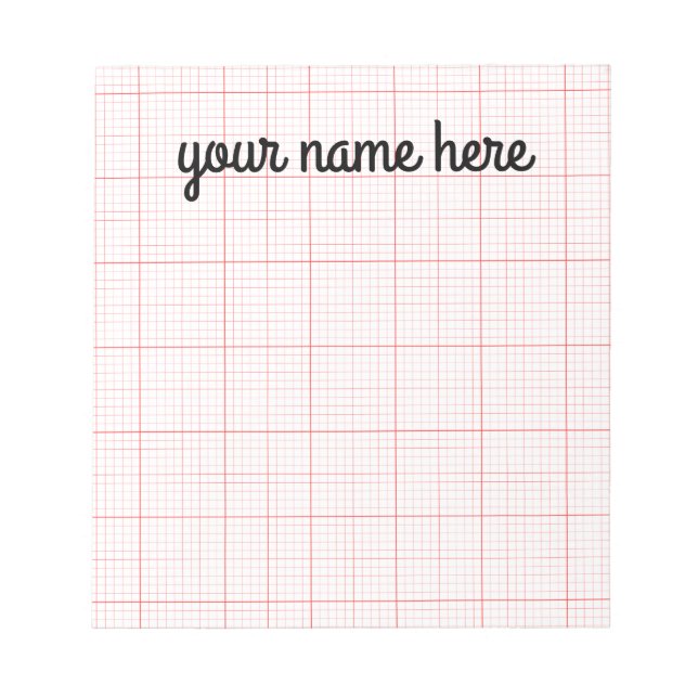 Personalised Graph Paper Notepad (Front)