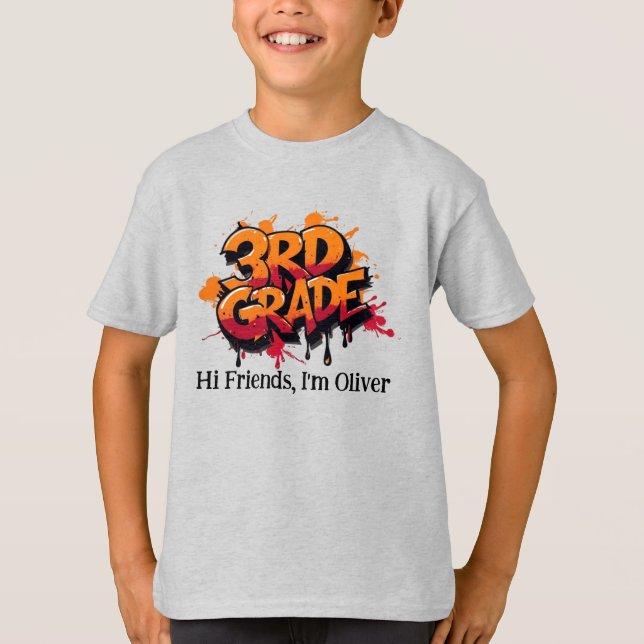 Personalised Graphic Kid T-shirt - Back To School (Front)