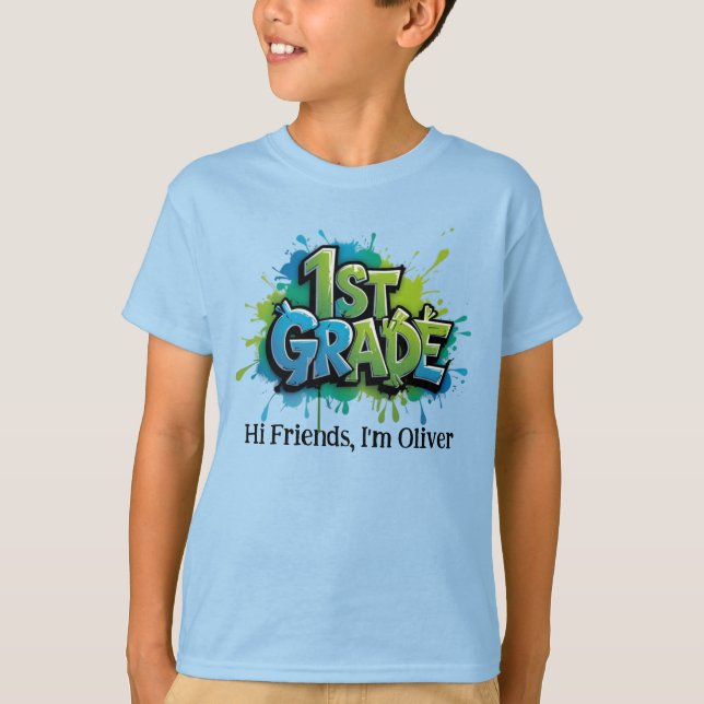 Personalised Graphic Kid T-shirt - Back To School (Front)