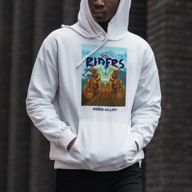 Personalised Graphic vintage biker motorcycle Hoodie (Creator Uploaded)