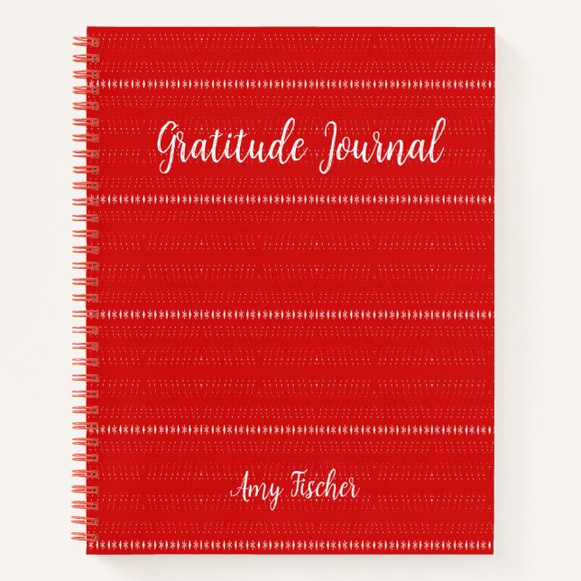 Personalised Gratitude Journal in Red Colour (Front)