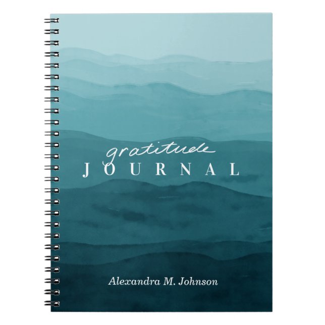 Personalised Gratitude Journal Watercolor Abstract (Front)