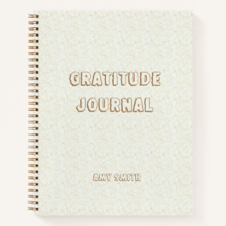 Personalised Gratitude Journal, White with Gold Notebook